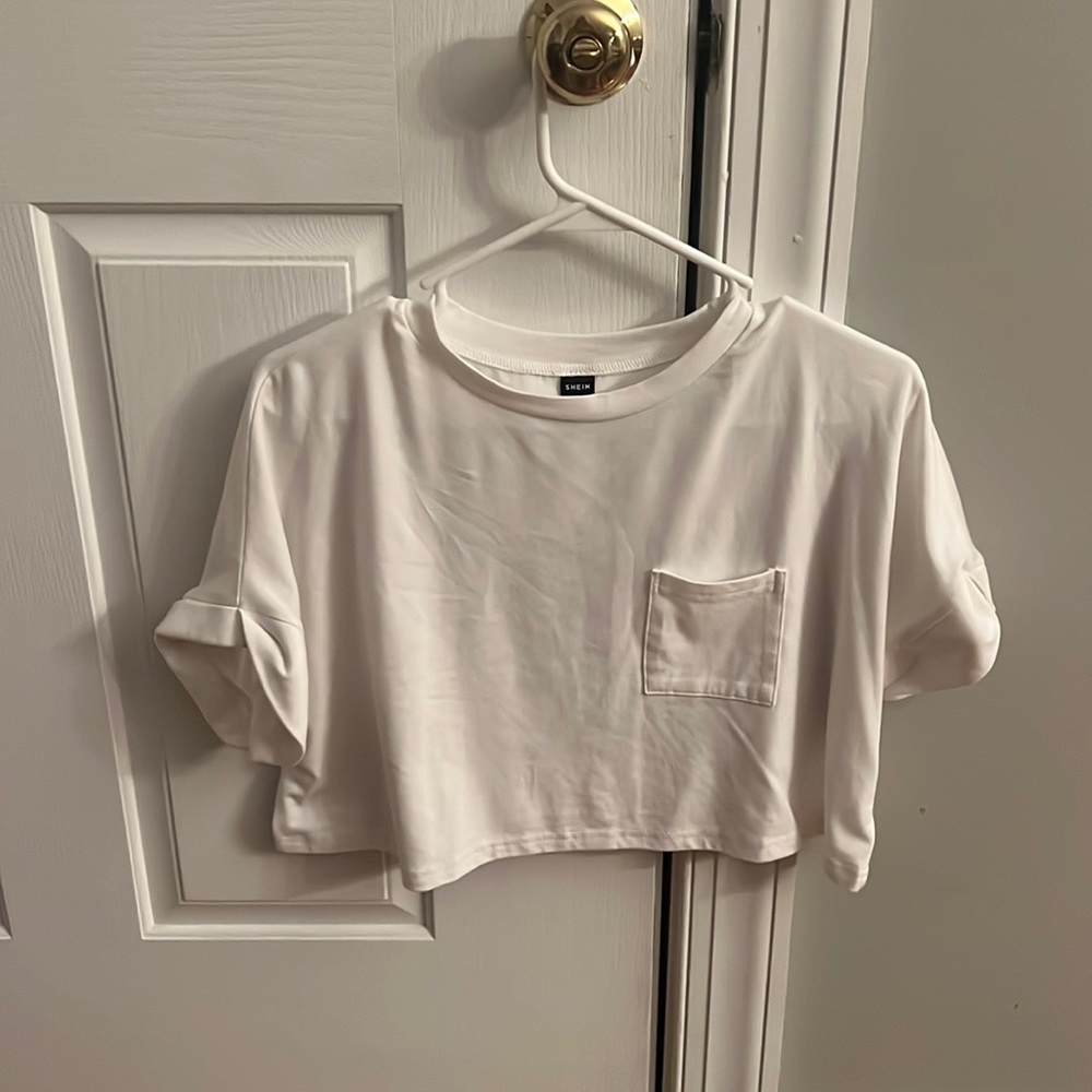 shein white crop top